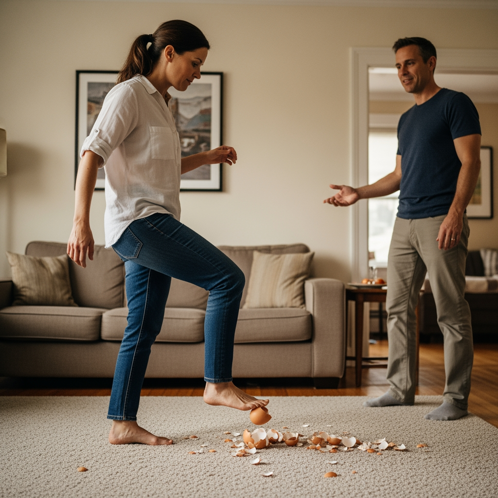 Walking on eggshells