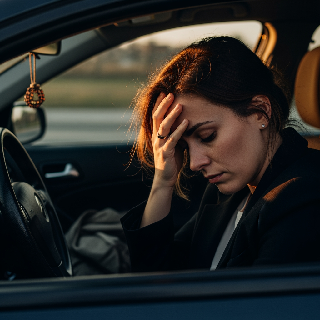 Woman feeling overwhelmed and exhausted